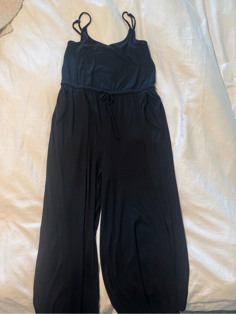 Z Supply Black Spaghetti-Strap Wide Leg Jumpsuit
